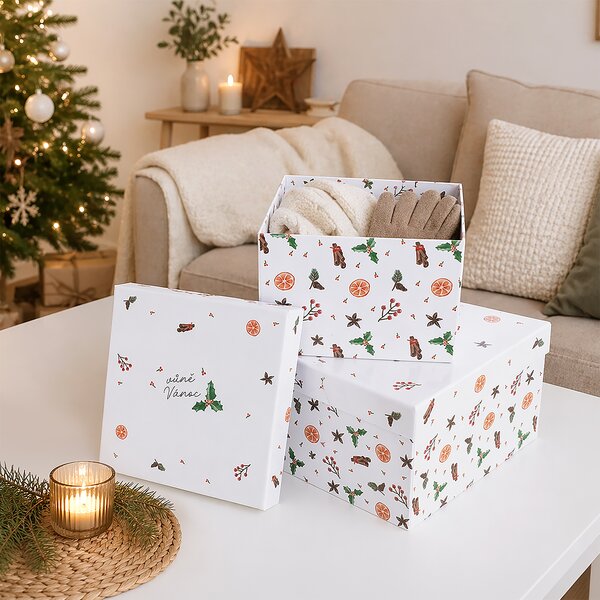Darčeková krabica VŮNĚ VÁNOC 21x18,5x11,5 cm