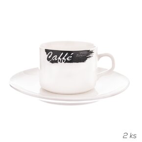 Hrnček s podšálkou CAFFÉ 0,18 l 2 ks