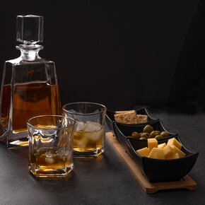 Servírovacie misky s táckou BLACK set